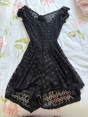 Black Lace Fit & Flare Women's romper